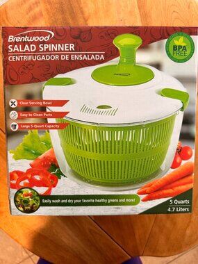 Brentwood 5-Quart Salad Spinner | BPA Free | New in Box